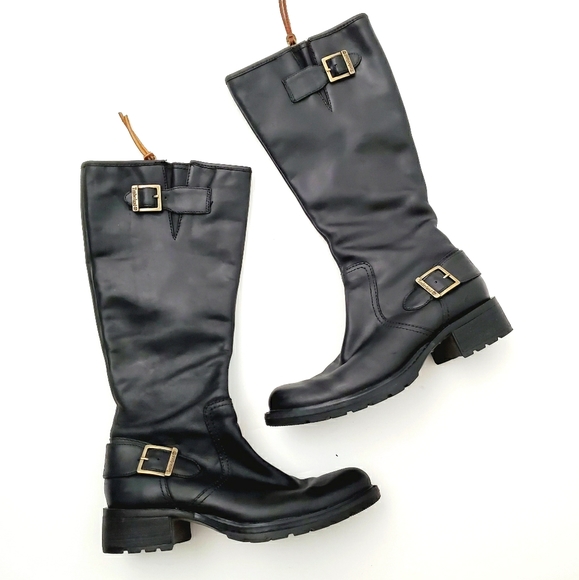 black knee high timberland boots